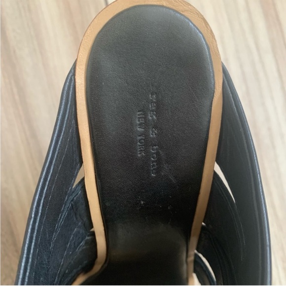 Rag and bone, black, leather wedge